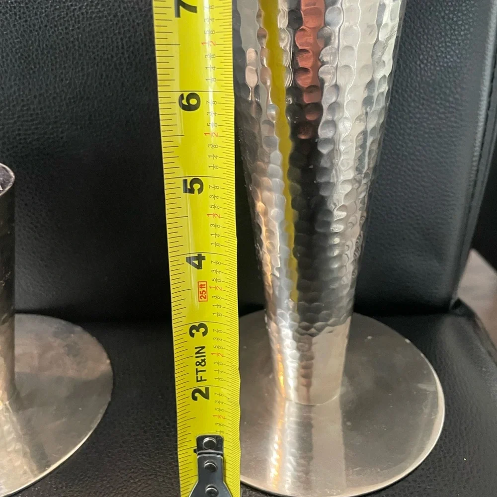 West Elm Silver Candle Holders